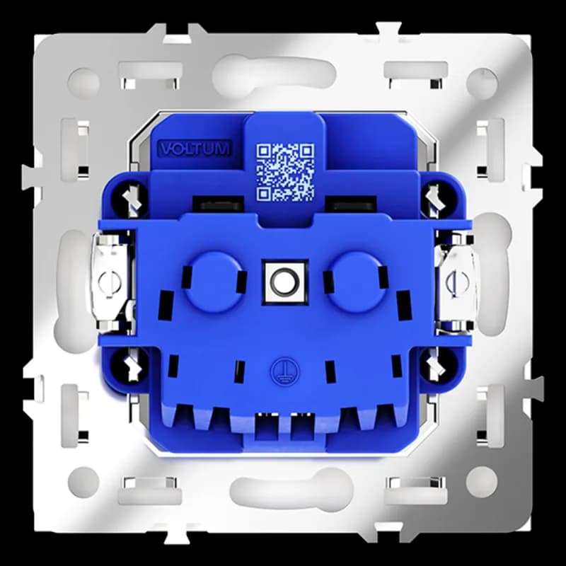 Розетка встраиваемая VOLTUM S70 с заземлением и защитными шторками, 16А, (белый глянцевый)