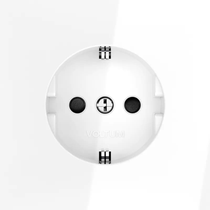 Розетка встраиваемая VOLTUM S70 с заземлением и защитными шторками, 16А, (белый глянцевый)