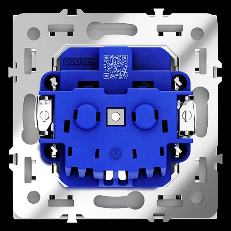 Розетка встраиваемая VOLTUM S70 с заземлением и защитными шторками, 16А, (белый матовый)