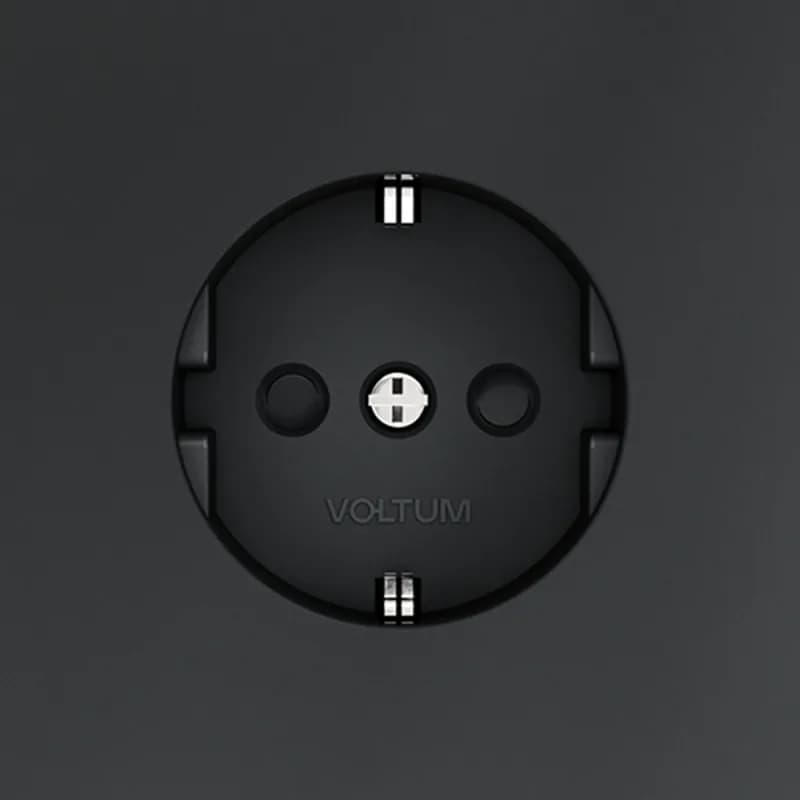 Розетка встраиваемая VOLTUM S70 с заземлением и защитными шторками, 16А, (графит)