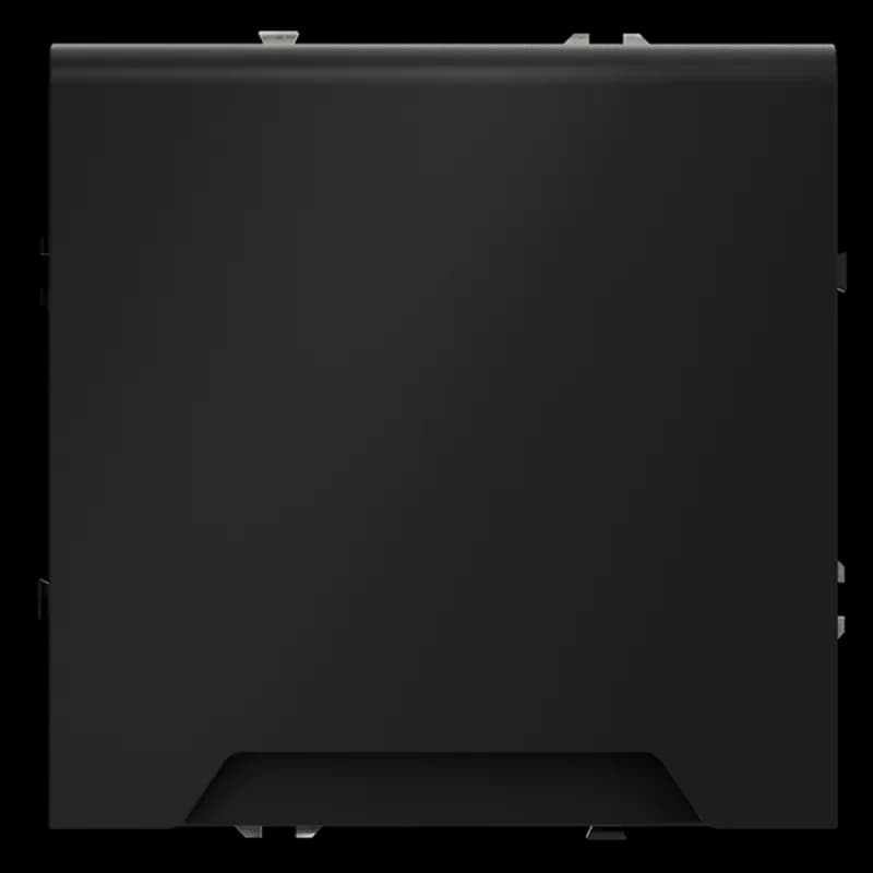 Розетка встраиваемая VOLTUM S70 с заземлением, защитными шторками и крышкой 16А, (черный матовый)