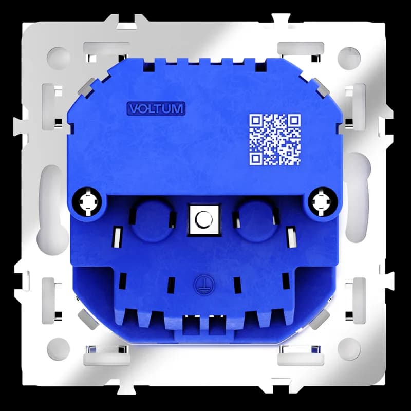 Розетка встраиваемая VOLTUM S70 с заземлением и защитными шторками, 16А, с USB, A+A, (белый глянцевы