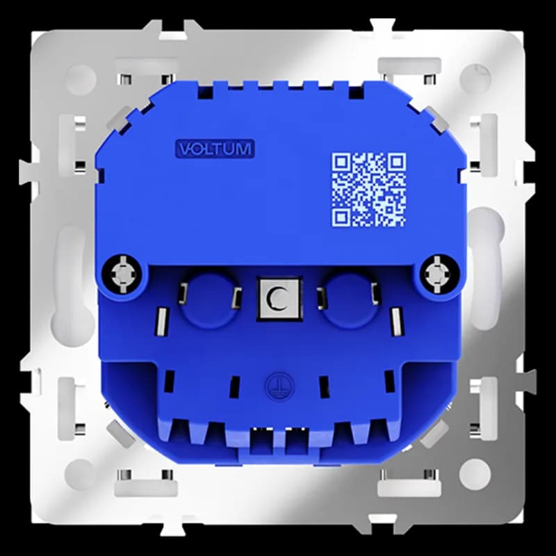 Розетка встраиваемая VOLTUM S70 с заземлением и защитными шторками, 16А, с USB, A+A, (белый матовый)