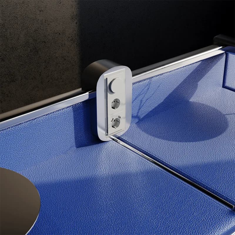 Розетка встраиваемая VOLTUM S70 с заземлением и защитными шторками, 16А, с USB, A+A, (сталь)