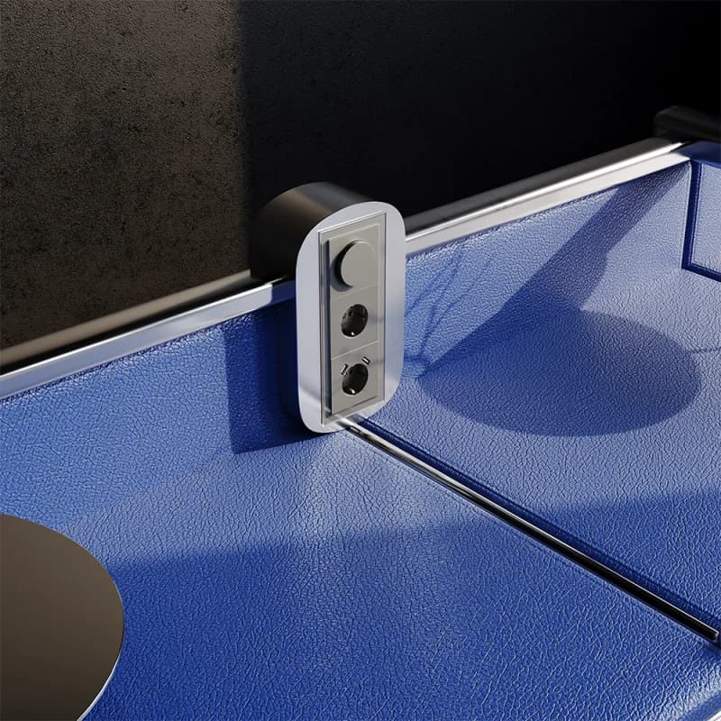 Розетка встраиваемая VOLTUM S70 с заземлением и защитными шторками, 16А, с USB, A+A, (титан)