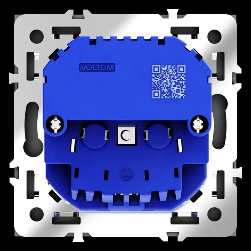 Розетка встраиваемая VOLTUM S70 с заземлением и защитными шторками, 16А, с USB, A+A, (черный матовый