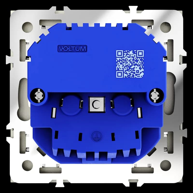 Розетка встраиваемая VOLTUM S70 с заземлением и защитными шторками, 16А, с USB, A+С, (шелк)