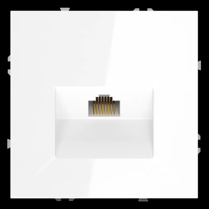 Розетка компьютерная встраиваемая VOLTUM S70 RJ45 кат.6, (белый глянцевый)