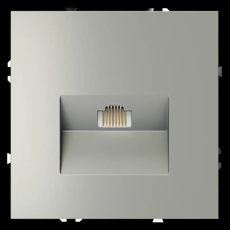 Розетка компьютерная встраиваемая VOLTUM S70 RJ45 кат.6, (сталь)