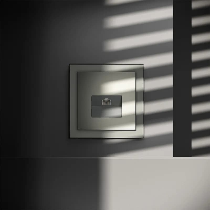 Розетка компьютерная встраиваемая VOLTUM S70 RJ45 кат.6, (сталь)