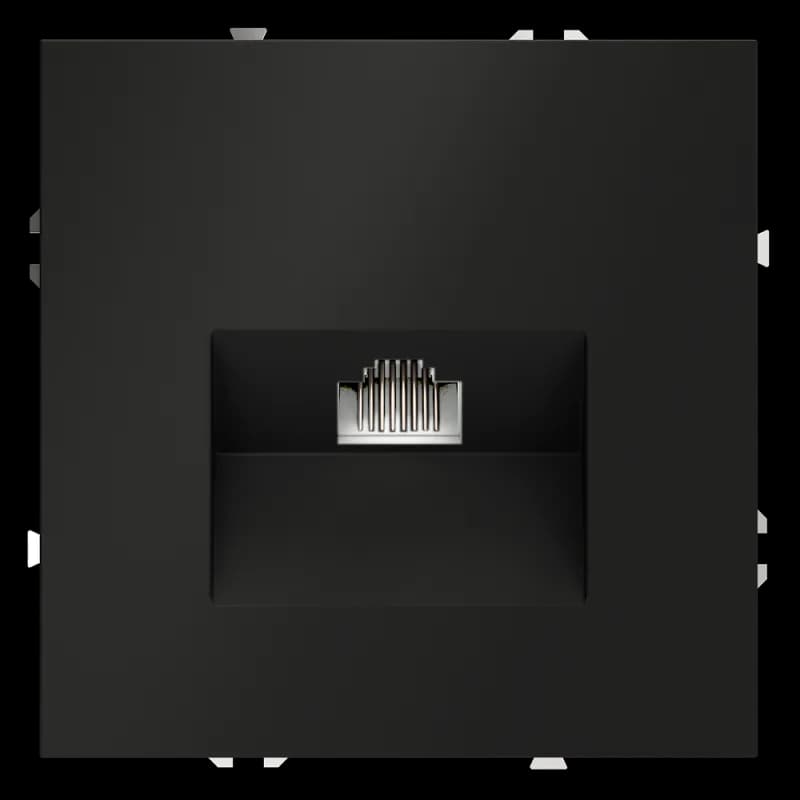 Розетка компьютерная встраиваемая VOLTUM S70 RJ45 кат.6, (черный матовый)