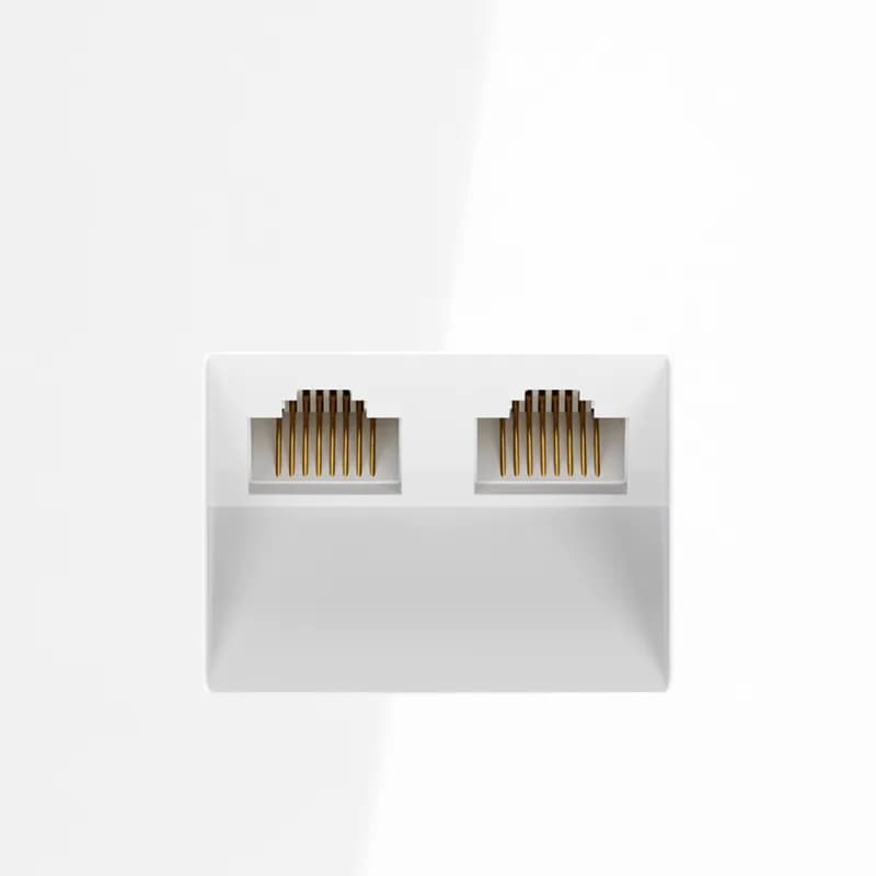 Розетка компьютерная встраиваемая VOLTUM S70 двойная RJ45+RJ45 кат.6, (белый глянцевый)