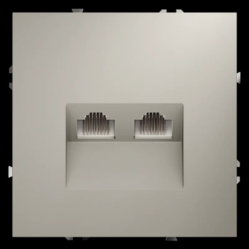 Розетка компьютерная встраиваемая VOLTUM S70 двойная RJ45+RJ45 кат.6, (кашемир)