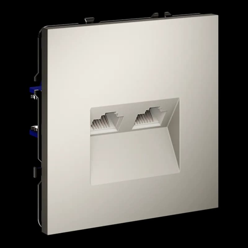 Розетка компьютерная встраиваемая VOLTUM S70 двойная RJ45+RJ45 кат.6, (кашемир)