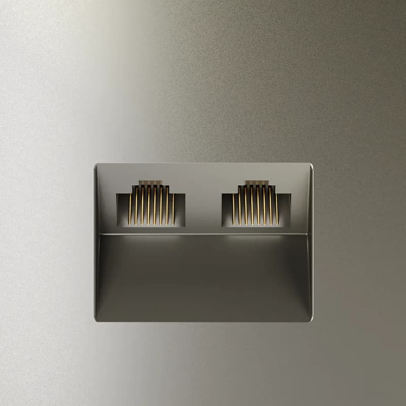 Розетка компьютерная встраиваемая VOLTUM S70 двойная RJ45+RJ45 кат.6, (шелк)