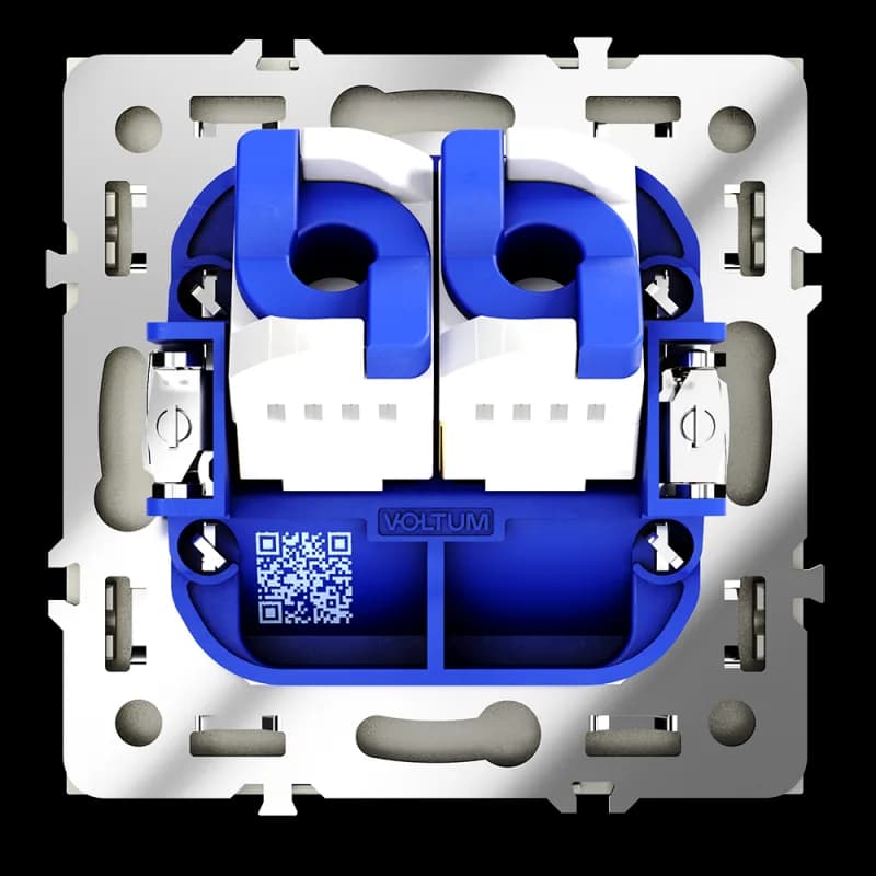 Розетка компьютерная встраиваемая VOLTUM S70 двойная RJ45+RJ45 кат.6, (шелк)