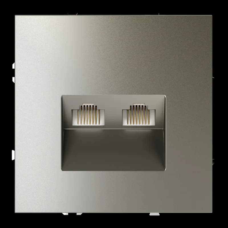 Розетка компьютерная встраиваемая VOLTUM S70 двойная RJ45+RJ45 кат.6, (шелк)