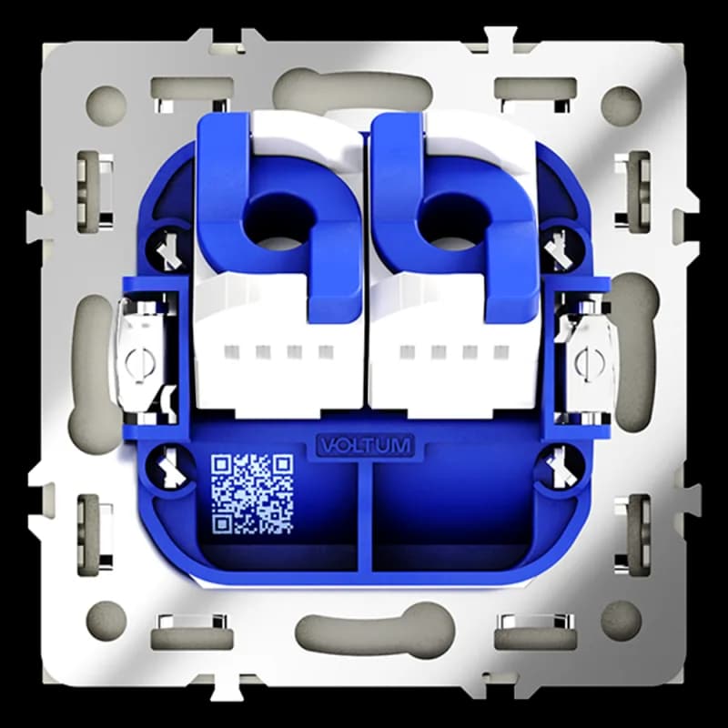 Розетка компьютерная встраиваемая VOLTUM S70 двойная RJ45+RJ45 кат.6, (сталь)