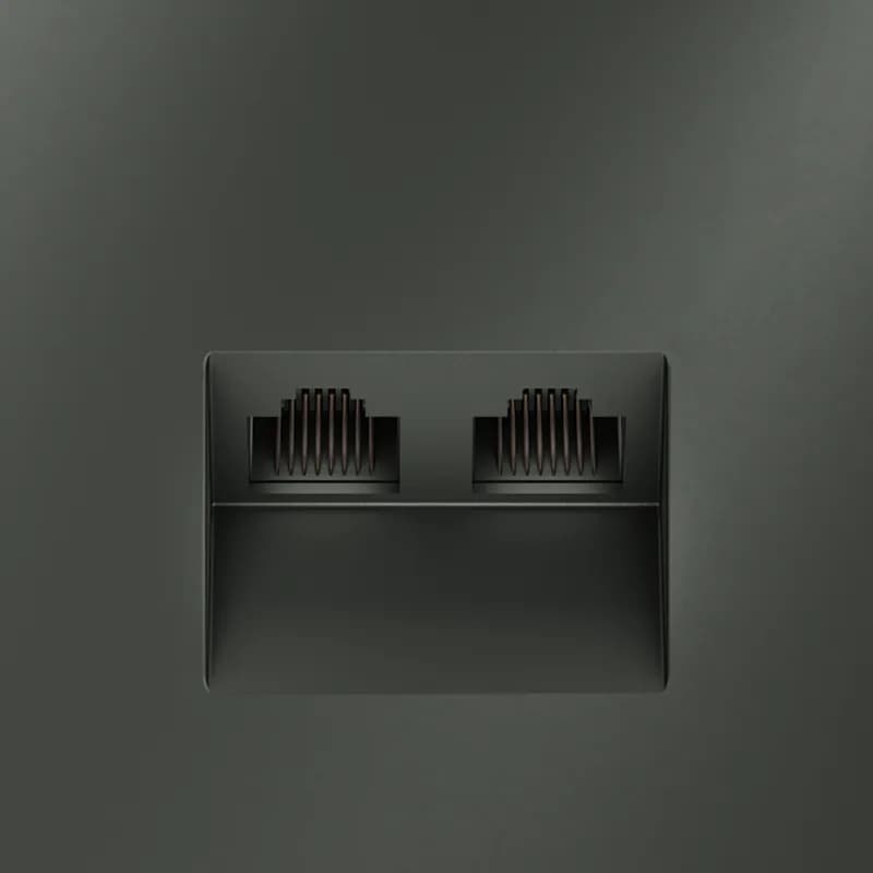 Розетка компьютерная встраиваемая VOLTUM S70 двойная RJ45+RJ45 кат.6, (титан)