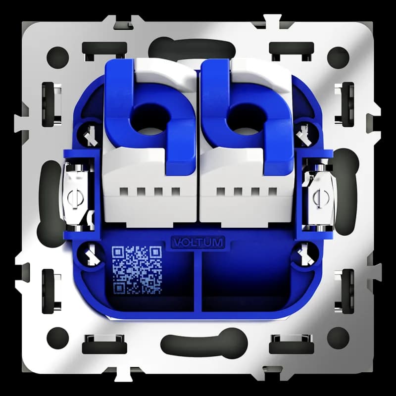 Розетка компьютерная встраиваемая VOLTUM S70 двойная RJ45+RJ45 кат.6, (черный матовый)