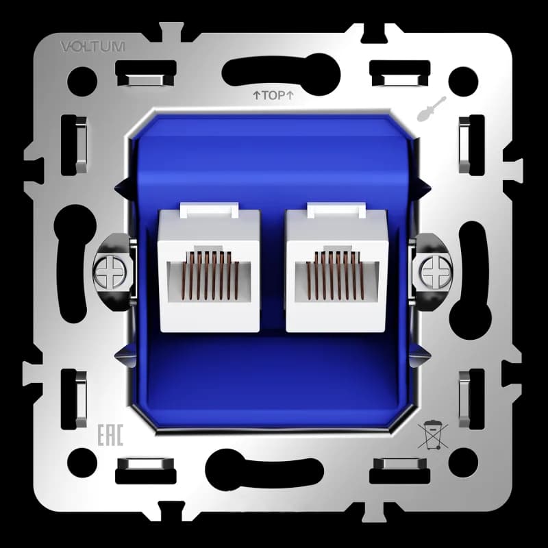 Механизм розетки компьютерной двойной RJ45+RJ45 кат.6, S70