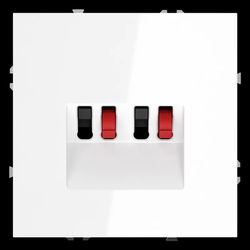 Розетка акустическая встраиваемая VOLTUM S70 4-местная, (белый глянцевый)