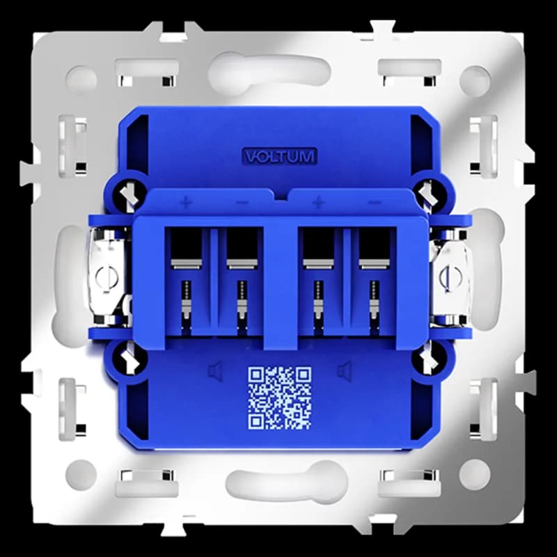Розетка акустическая встраиваемая VOLTUM S70 4-местная, (белый глянцевый)