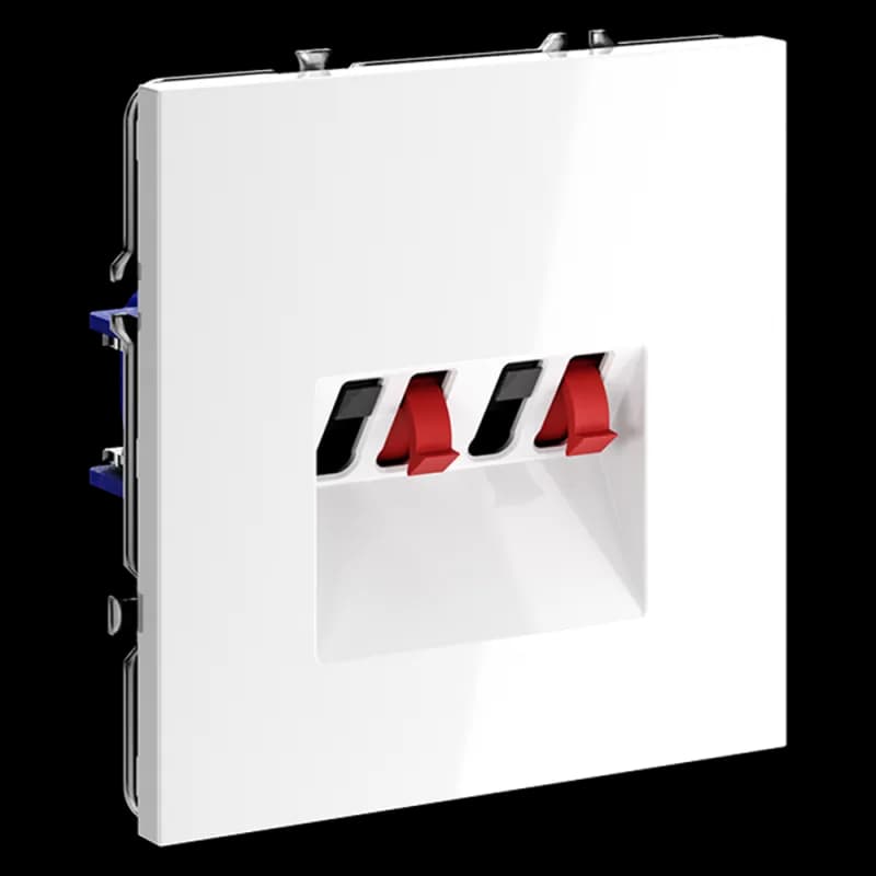 Розетка акустическая встраиваемая VOLTUM S70 4-местная, (белый глянцевый)