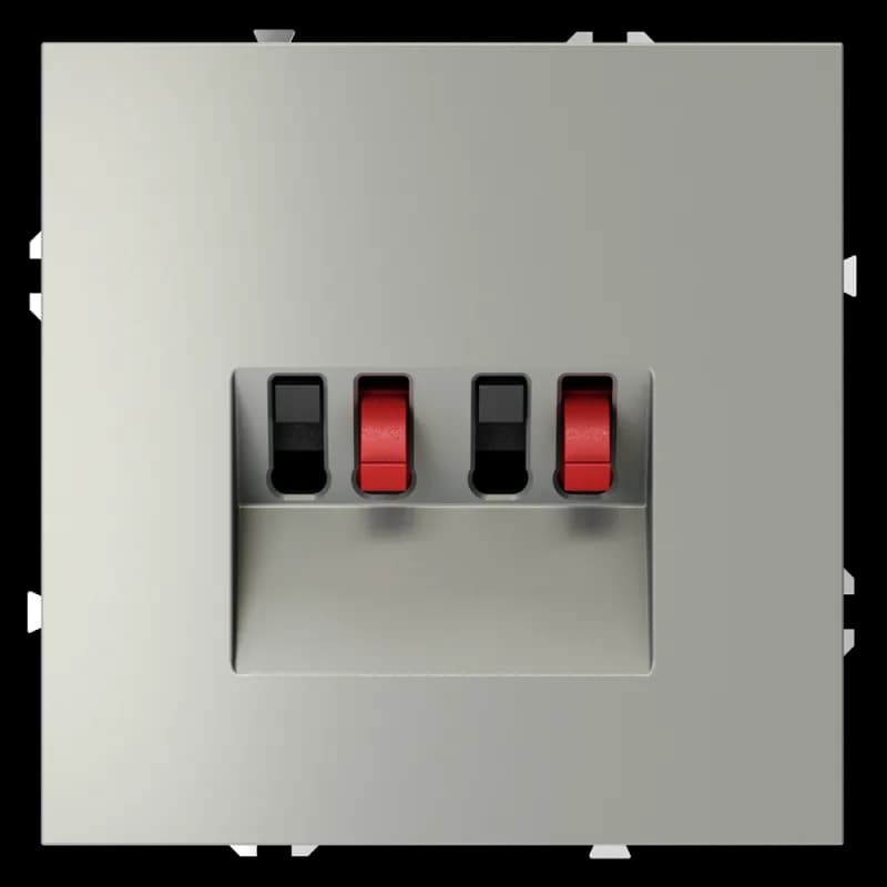 Розетка акустическая встраиваемая VOLTUM S70 4-местная, (сталь)