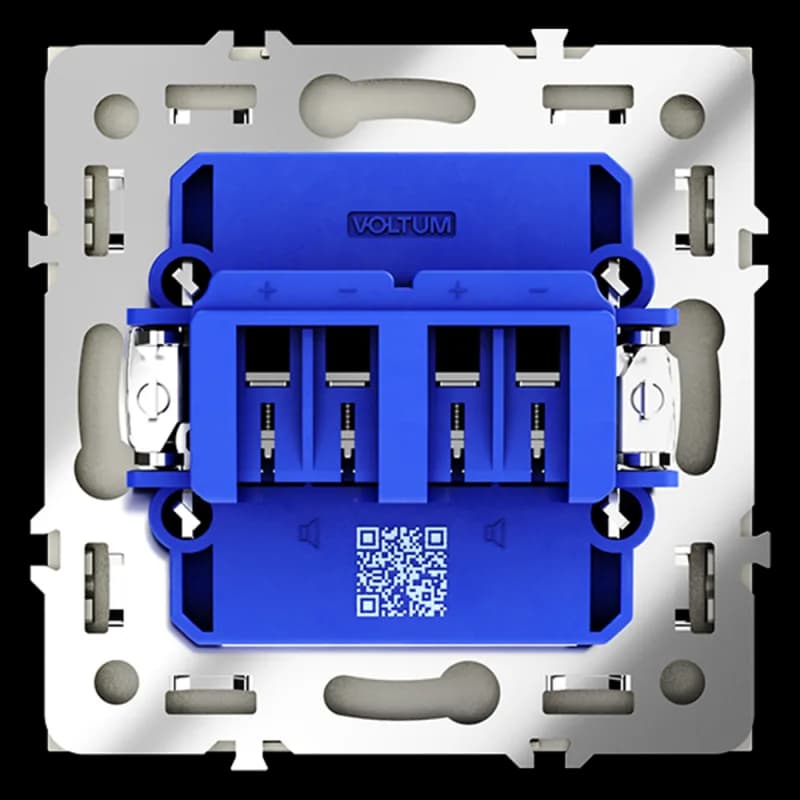 Розетка акустическая встраиваемая VOLTUM S70 4-местная, (сталь)