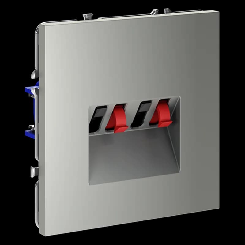 Розетка акустическая встраиваемая VOLTUM S70 4-местная, (сталь)