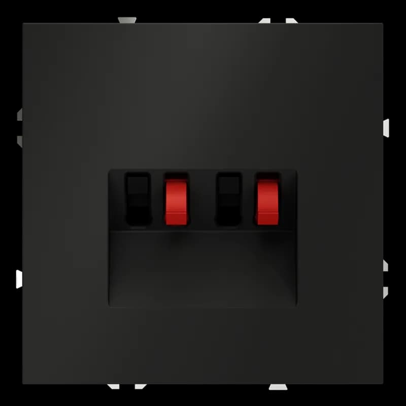 Розетка акустическая встраиваемая VOLTUM S70 4-местная, (черный матовый)