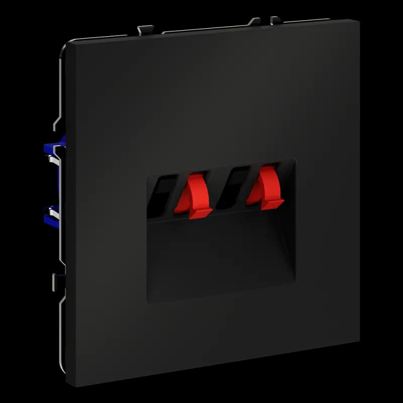 Розетка акустическая встраиваемая VOLTUM S70 4-местная, (черный матовый)