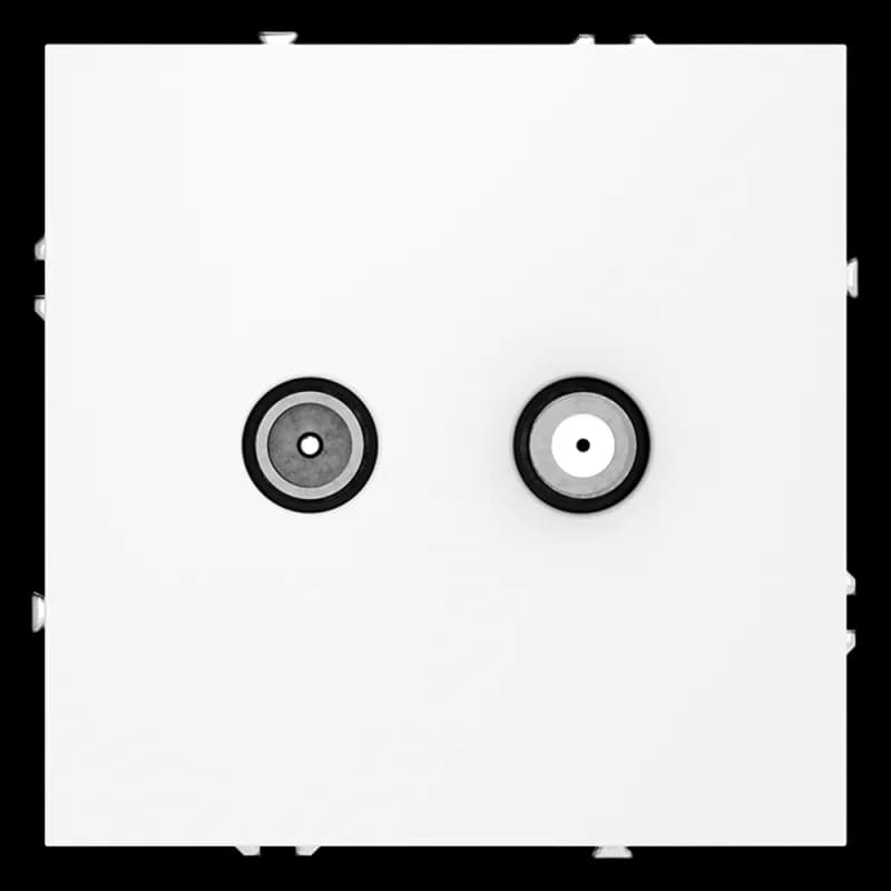 Розетка телевизионная встраиваемая VOLTUM S70 оконечная TV+SAT, (белый матовый)