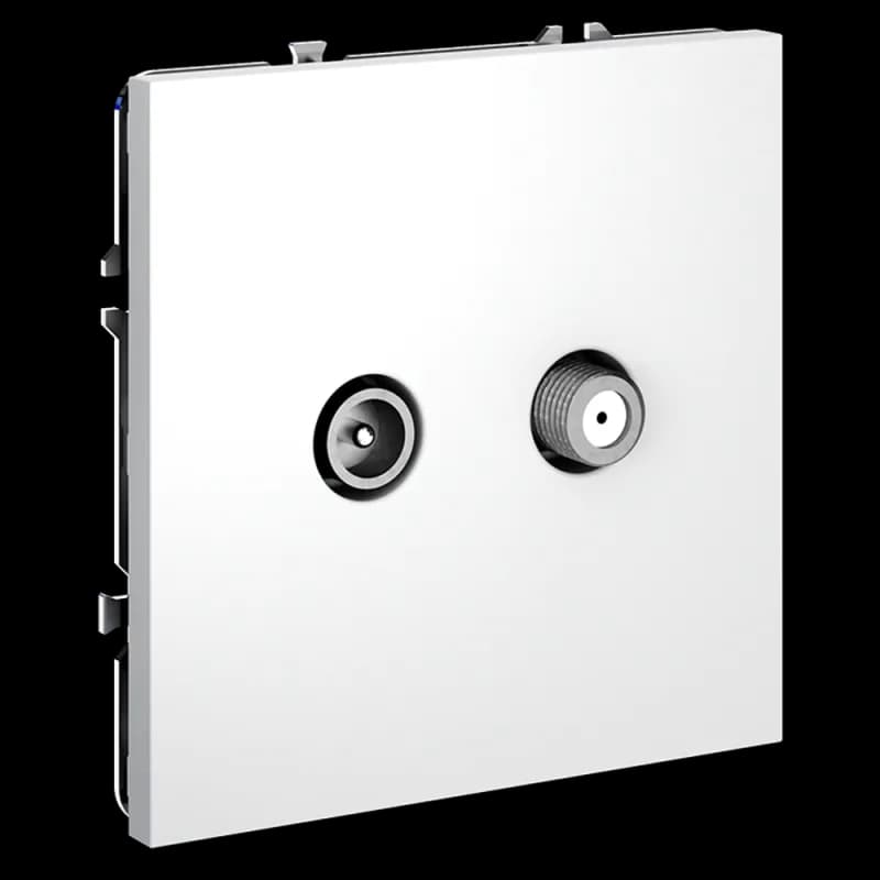 Розетка телевизионная встраиваемая VOLTUM S70 оконечная TV+SAT, (белый матовый)