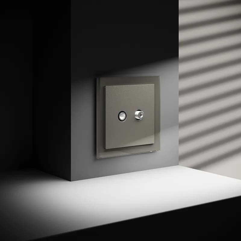 Розетка телевизионная встраиваемая VOLTUM S70 оконечная TV+SAT, (шелк)