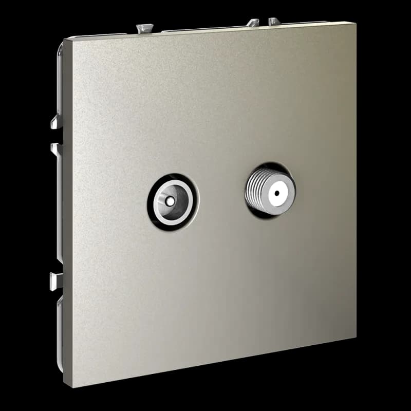 Розетка телевизионная встраиваемая VOLTUM S70 оконечная TV+SAT, (шелк)