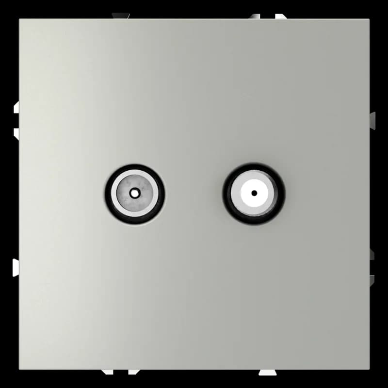 Розетка телевизионная встраиваемая VOLTUM S70 оконечная TV+SAT, (сталь)