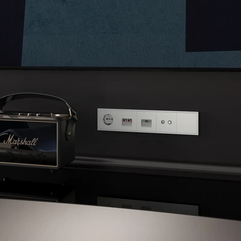 Розетка телевизионная встраиваемая VOLTUM S70 оконечная TV+SAT, (сталь)