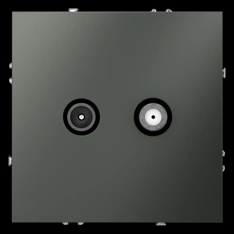 Розетка телевизионная встраиваемая VOLTUM S70 оконечная TV+SAT, (титан)