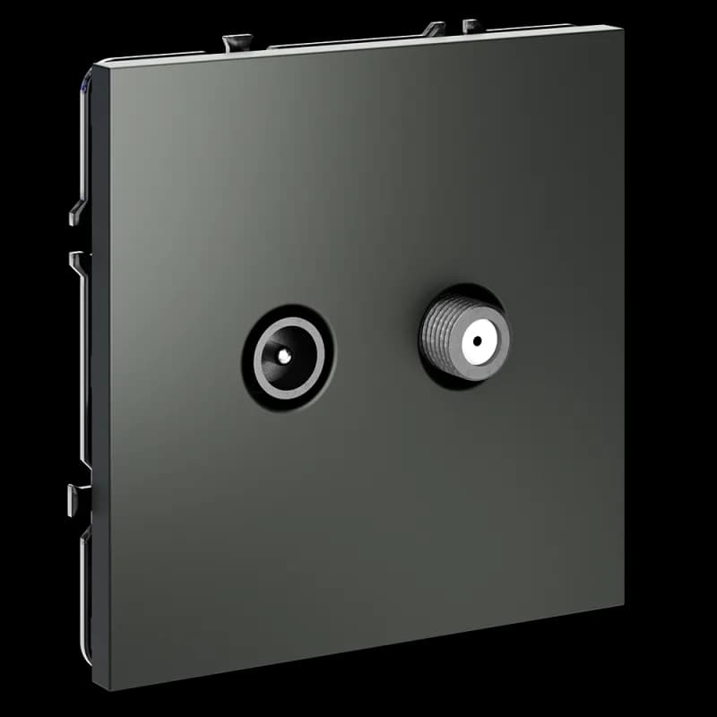 Розетка телевизионная встраиваемая VOLTUM S70 оконечная TV+SAT, (титан)