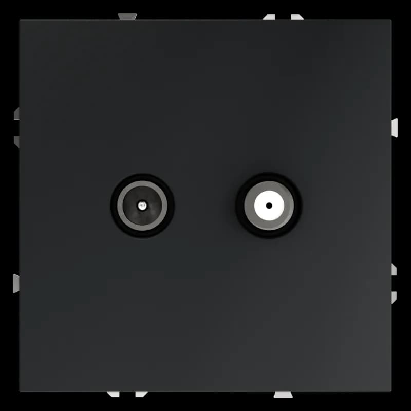 Розетка телевизионная встраиваемая VOLTUM S70 оконечная TV+SAT, (графит)