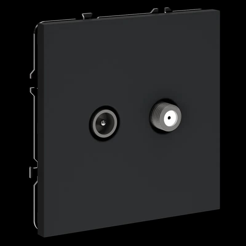 Розетка телевизионная встраиваемая VOLTUM S70 оконечная TV+SAT, (графит)