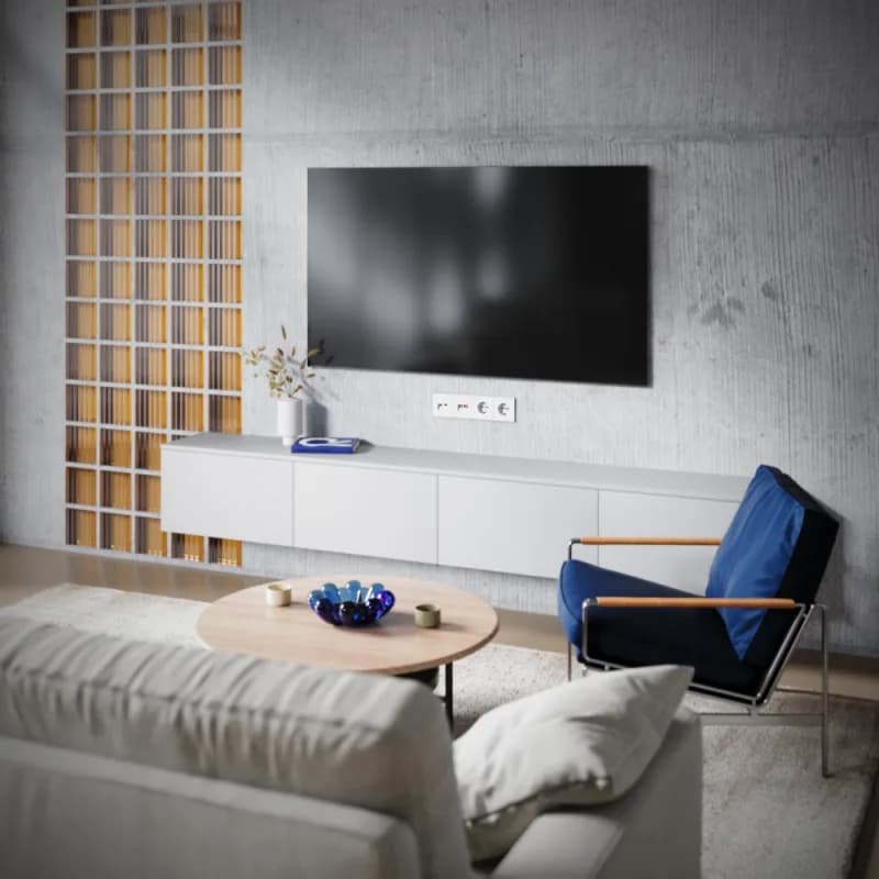 Розетка телевизионная встраиваемая VOLTUM S70 TV+RJ45 кат. 6, (белый матовый)