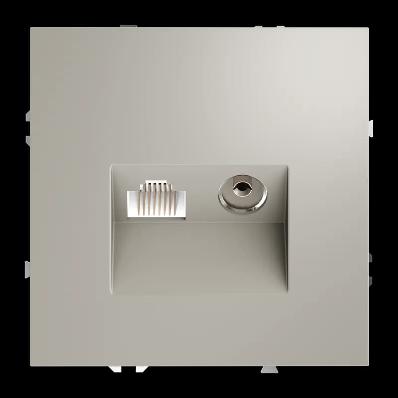 Розетка телевизионная встраиваемая VOLTUM S70 TV+RJ45 кат. 6, (кашемир)