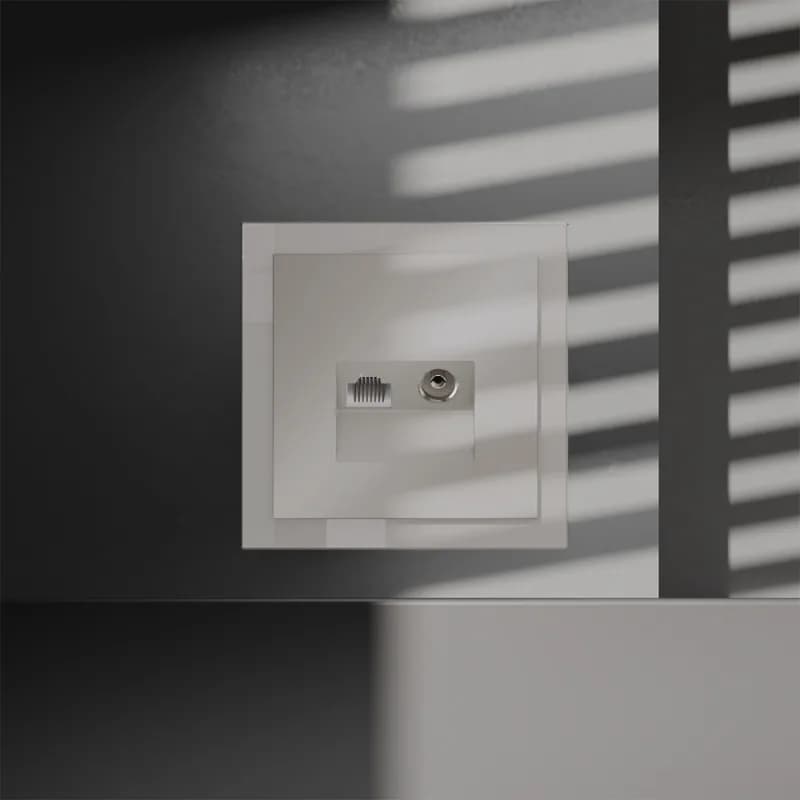 Розетка телевизионная встраиваемая VOLTUM S70 TV+RJ45 кат. 6, (кашемир)