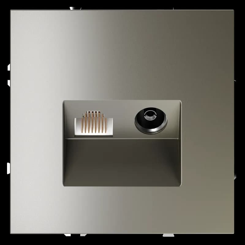 Розетка телевизионная встраиваемая VOLTUM S70 TV+RJ45 кат. 6, (шелк)