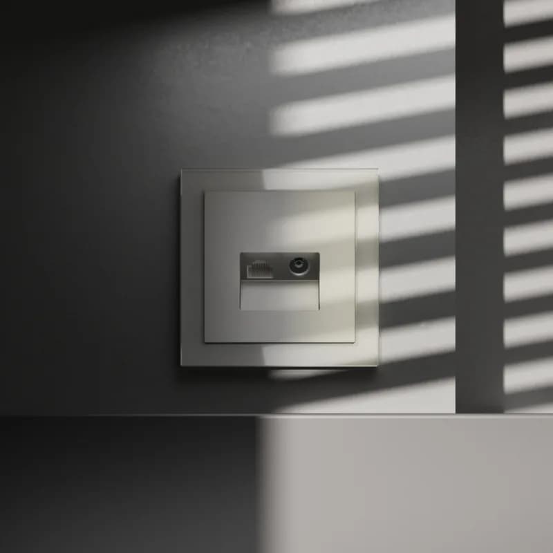 Розетка телевизионная встраиваемая VOLTUM S70 TV+RJ45 кат. 6, (шелк)