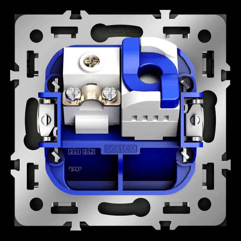 Розетка телевизионная встраиваемая VOLTUM S70 TV+RJ45 кат. 6, (сталь)