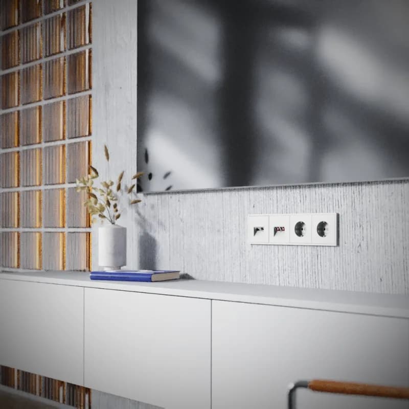 Розетка телевизионная встраиваемая VOLTUM S70 TV+RJ45 кат. 6, (сталь)